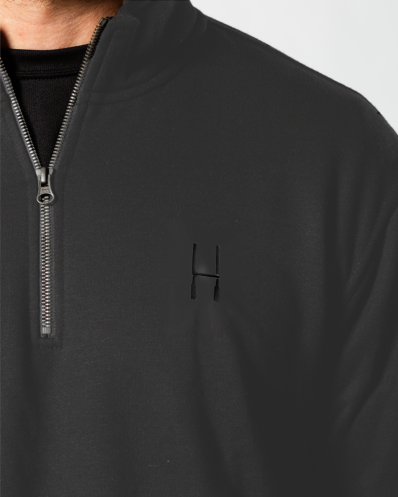 1/4 Zip Sweater - Grey